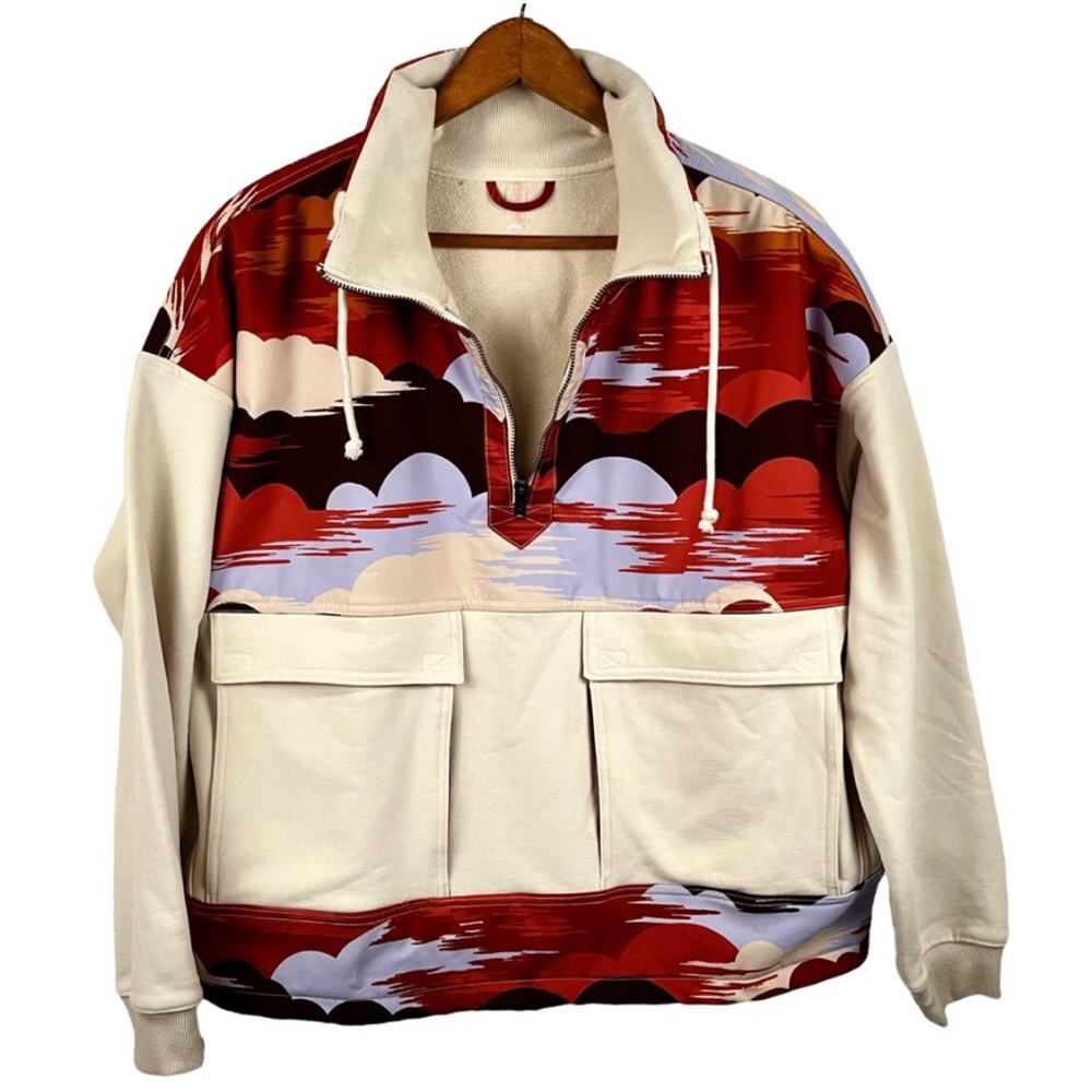 FREE PEOPLE MOVEMENT Daybreak Sweat 1/2 Zip Pullover Jacket / Chai Combo / XS - Picture 7 of 14